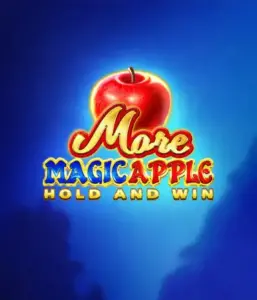 На изображении игрового автомата More Magic Apple от 3 Oaks Gaming, демонстрирующего волшебный лес с яркими символами, включая замки, магические яблоки и любимых сказочных героев. На переднем плане виден логотип игры More Magic Apple, сопровождаемый яркими и запоминающимися изображениями, формирующими атмосферу сказочного приключения.